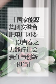 国家能源集团安徽合肥电厂团委：以青春之力践行社会责任与创新担当