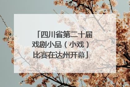 四川省第二十届戏剧小品（小戏）比赛在达州开幕
