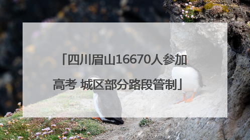 四川眉山16670人参加高考 城区部分路段管制