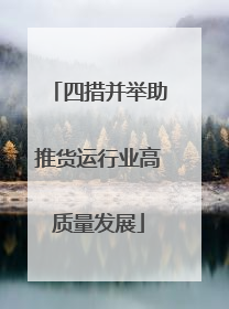 四措并举助推货运行业高质量发展