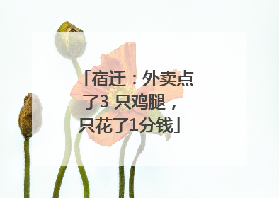 宿迁：外卖点了3 只鸡腿，只花了1分钱
