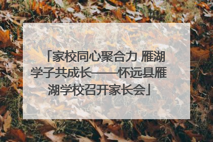 家校同心聚合力 雁湖学子共成长——怀远县雁湖学校召开家长会