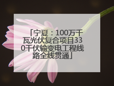 宁夏：100万千瓦光伏复合项目330千伏输变电工程线路全线贯通