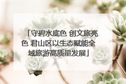 守碧水底色 创文旅亮色 君山区以生态赋能全域旅游高质量发展