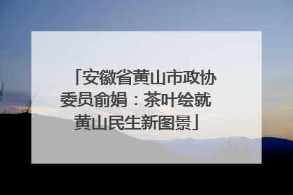 安徽省黄山市政协委员俞娟：茶叶绘就黄山民生新图景