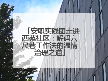 安职实践团走进西苑社区：解码六尺巷工作法的温情治理之道