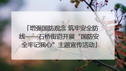 增强国防观念 筑牢安全防线——石桥街道开展“国防安全牢记我心”主题宣传活动