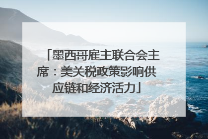 墨西哥雇主联合会主席：美关税政策影响供应链和经济活力
