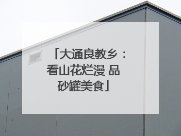 大通良教乡：看山花烂漫 品砂罐美食