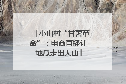 小山村“甘薯革命”：电商直播让地瓜走出大山