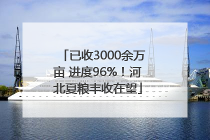 已收3000余万亩 进度96%！河北夏粮丰收在望