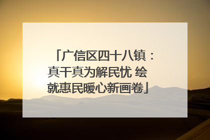 广信区四十八镇：真干真为解民忧 绘就惠民暖心新画卷