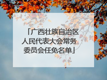 广西壮族自治区人民代表大会常务委员会任免名单