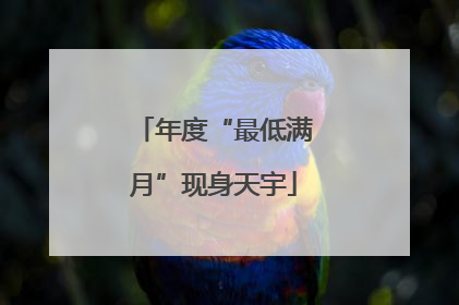 年度“最低满月”现身天宇