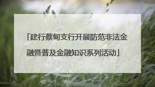 建行蔡甸支行开展防范非法金融暨普及金融知识系列活动