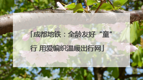 成都地铁：全龄友好“童”行 用爱编织温暖出行网