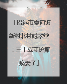 招远市夏甸镇新村北村臧翠堂：三十载守护瘫痪妻子