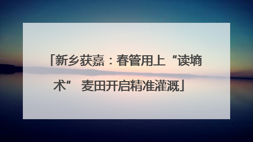 新乡获嘉：春管用上“读墒术” 麦田开启精准灌溉