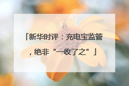 新华时评：充电宝监管，绝非“一收了之”