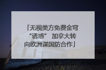 无视美方免费金穹“诱惑” 加拿大转向欧洲谋国防合作