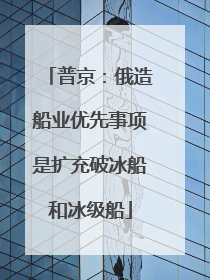 普京：俄造船业优先事项是扩充破冰船和冰级船