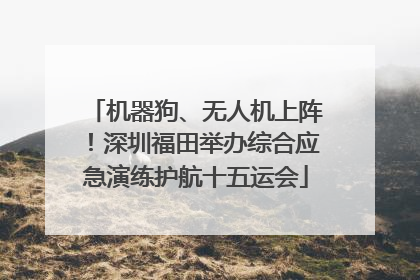 机器狗、无人机上阵！深圳福田举办综合应急演练护航十五运会