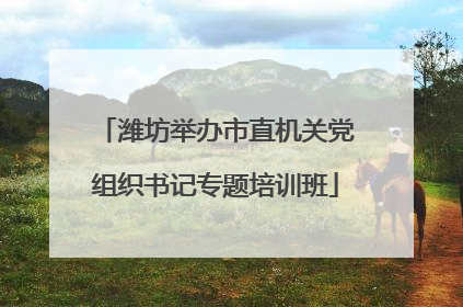 潍坊举办市直机关党组织书记专题培训班