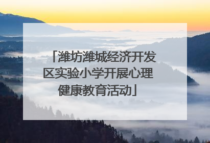 潍坊潍城经济开发区实验小学开展心理健康教育活动