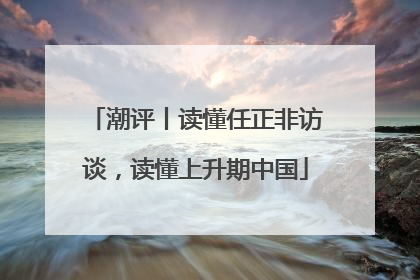 潮评丨读懂任正非访谈，读懂上升期中国