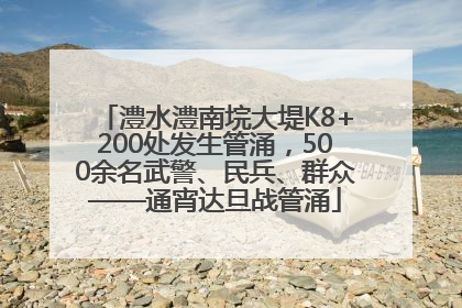 澧水澧南垸大堤K8+200处发生管涌，500余名武警、民兵、群众——通宵达旦战管涌