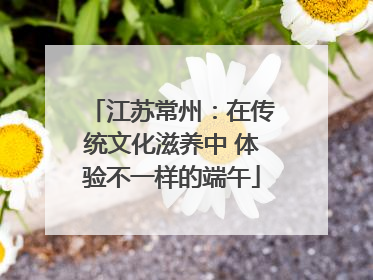 江苏常州：在传统文化滋养中 体验不一样的端午