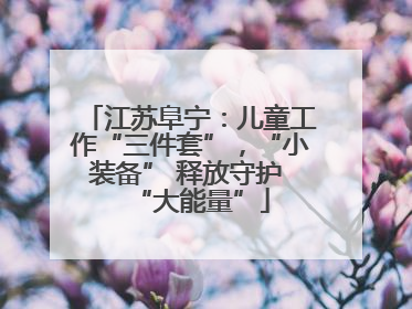 江苏阜宁：儿童工作“三件套”，“小装备” 释放守护 “大能量”