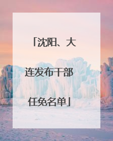 沈阳、大连发布干部任免名单