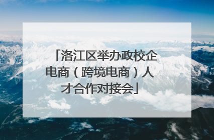 洛江区举办政校企电商（跨境电商）人才合作对接会