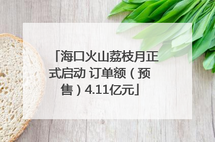 海口火山荔枝月正式启动 订单额（预售）4.11亿元