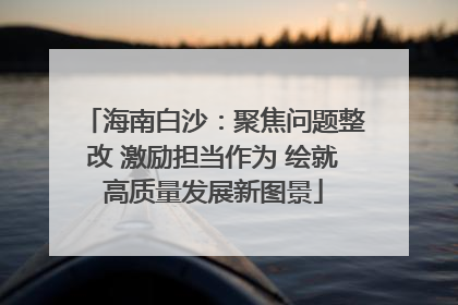 海南白沙：聚焦问题整改 激励担当作为 绘就高质量发展新图景