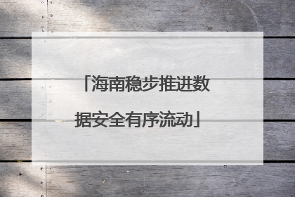 海南稳步推进数据安全有序流动