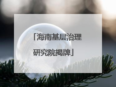 海南基层治理研究院揭牌