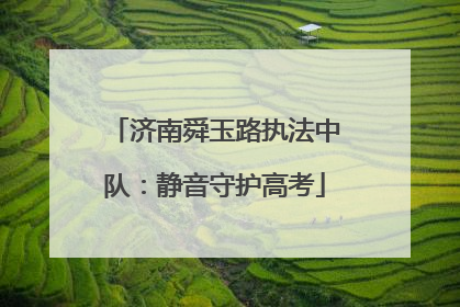 济南舜玉路执法中队：静音守护高考