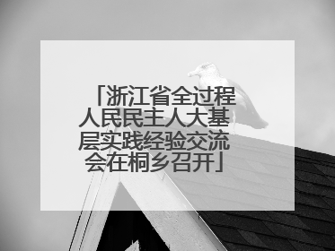 浙江省全过程人民民主人大基层实践经验交流会在桐乡召开