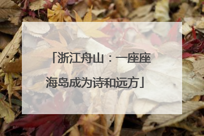 浙江舟山：一座座海岛成为诗和远方