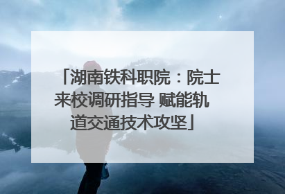 湖南铁科职院：院士来校调研指导 赋能轨道交通技术攻坚
