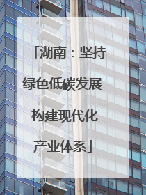 湖南：坚持绿色低碳发展 构建现代化产业体系