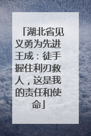 湖北省见义勇为先进王成：徒手握住利刃救人，这是我的责任和使命