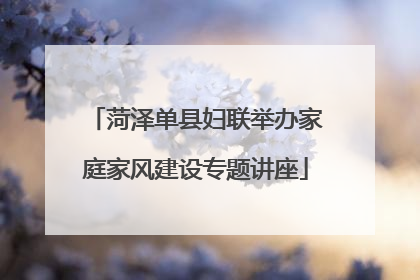 菏泽单县妇联举办家庭家风建设专题讲座