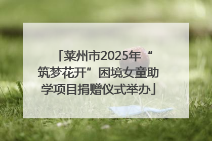 莱州市2025年“筑梦花开”困境女童助学项目捐赠仪式举办