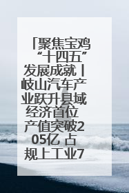 聚焦宝鸡“十四五”发展成就丨岐山汽车产业跃升县域经济首位 产值突破205亿 占规上工业75%