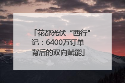 花都光伏“西行”记：6400万订单背后的双向赋能
