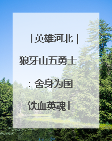 英雄河北｜狼牙山五勇士：舍身为国 铁血英魂