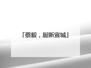蔡毅，履新宣城